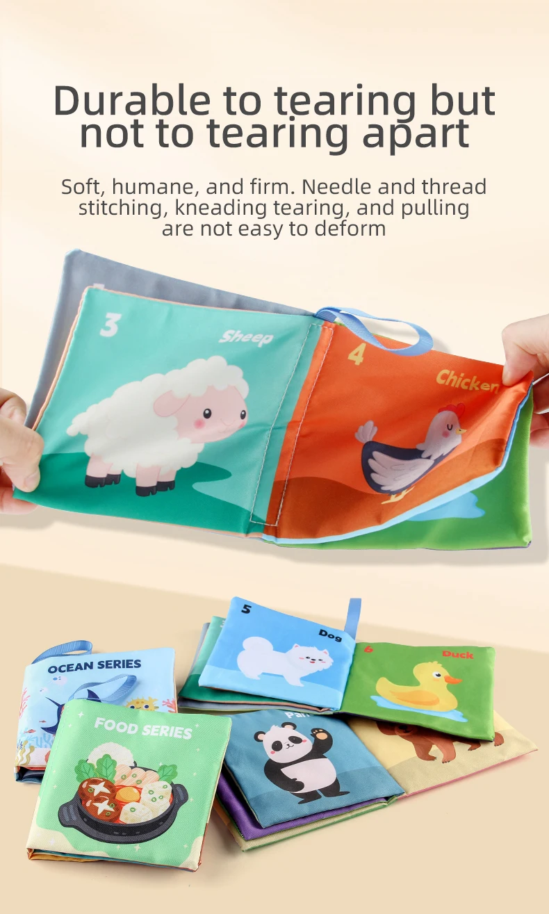 8pcs Cloth Book Baby Soft Book Baby Sensory Book With Sound Baby
