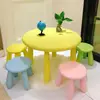 Yellow round table stool-pink yellow blue green