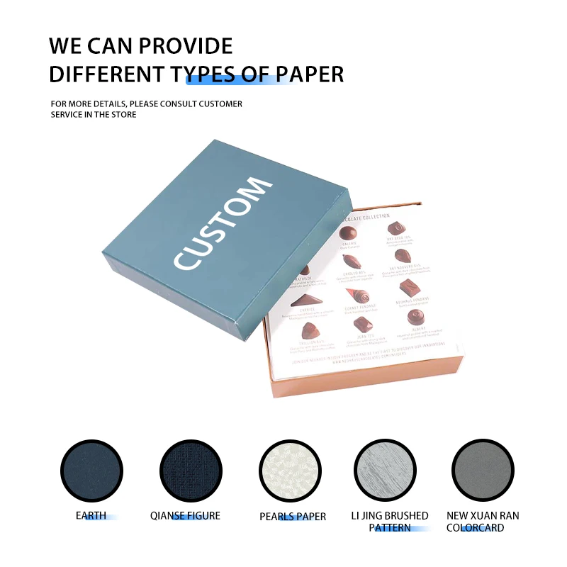 Экологичная роскошная подарочная коробка для шоколада с индивидуальным логотипом, коробка из жесткой упаковки с крышкой и основанием, устойчивая премиальная упаковка для шоколада