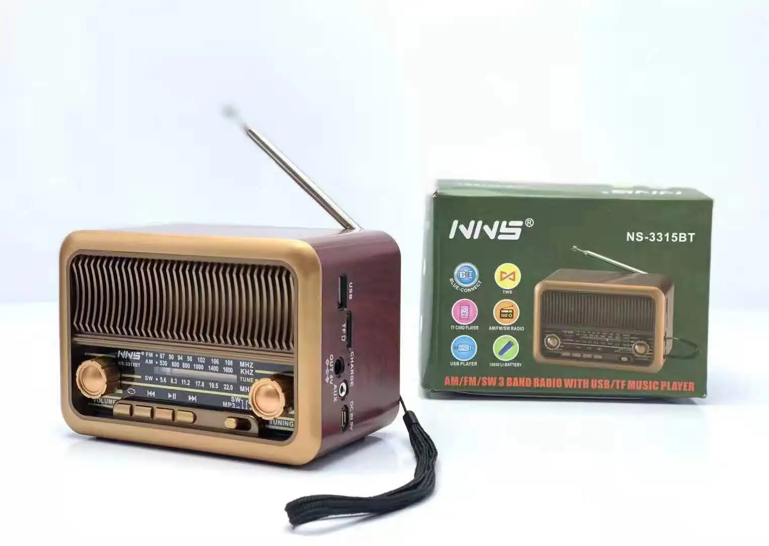 Перезаряжаемый Fm-радиоприемник с подключением по Bt недорогой портативный винтажный радиоприемник Usb Tf музыкальный плеер M -553bt/новый ретро-радиоприемник