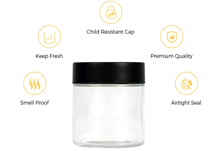 2oz Premium Childproof Packaging Airtight Child Proof Glass Bottle Child  Resistant Container - China Child Proof Jar, Child Resistant Jar