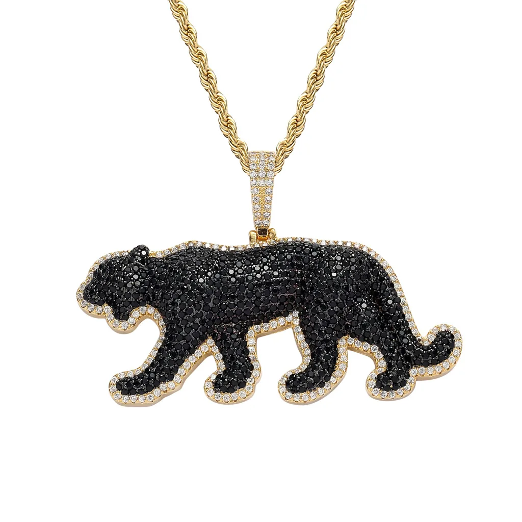 LUTAKU Collana con ciondolo a forma di ghepardo da donna, in acciaio inox, accessorio per gioielli a forma di animale, Misura unica, Acciaio inossidabile, Nessuna pietra preziosa