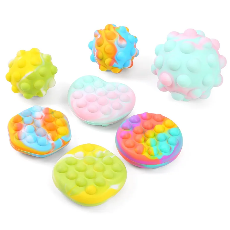 Customized Durable Silicone for Pop It Stress Ball Age 5-7 Bubble Shape Squishy Pop Fidget Toy for Kids and Adults for Girls