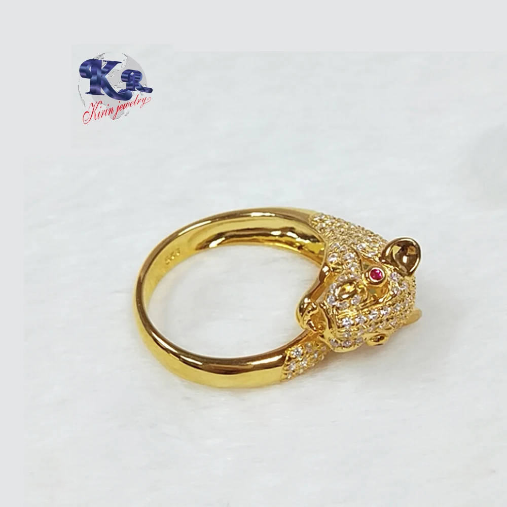 2021 trendy animal leopard ring animal gold plated ring 925 sterling silver jewelry for women custom 18K gold wedding rings