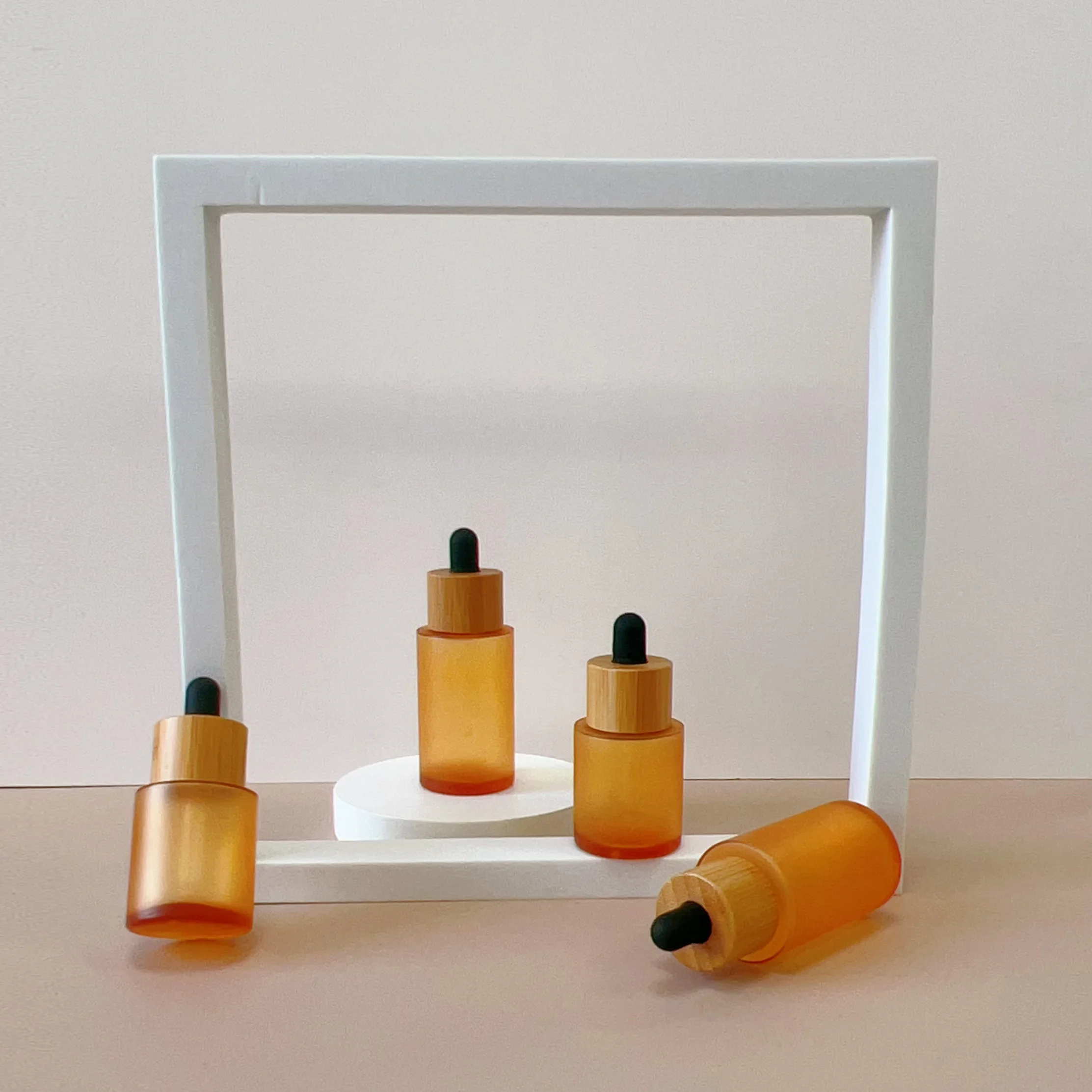 30ml 50ml 80ml 100ml 150ml PETG Skincare Packaging Essential Oil Bottle Cylinder Frosted clear Glass Dropper Bottle