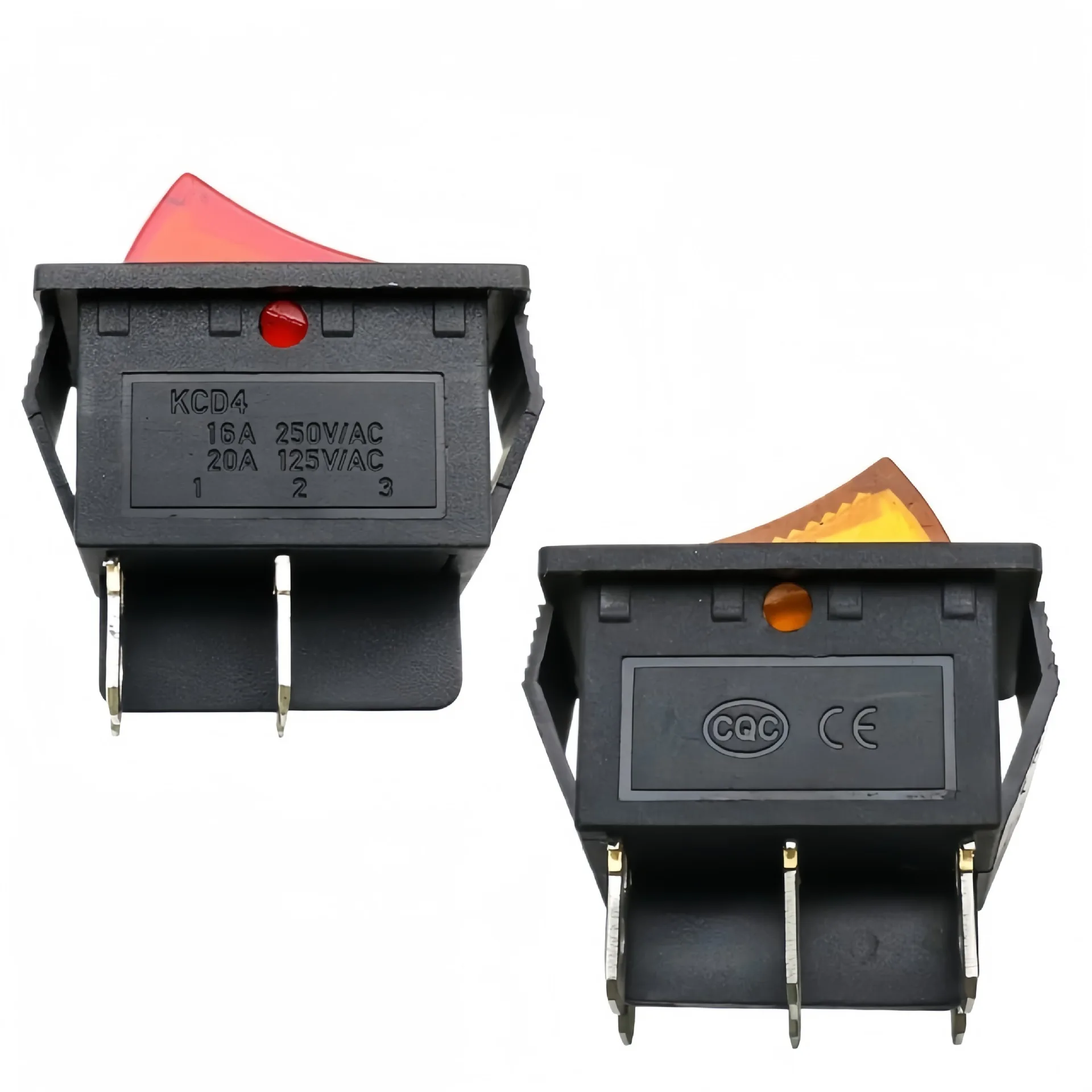 Custom Round/square Rocker Switch T125 30A 250V KCD1 Rocker Switch DPST 3 Pin with Lighted