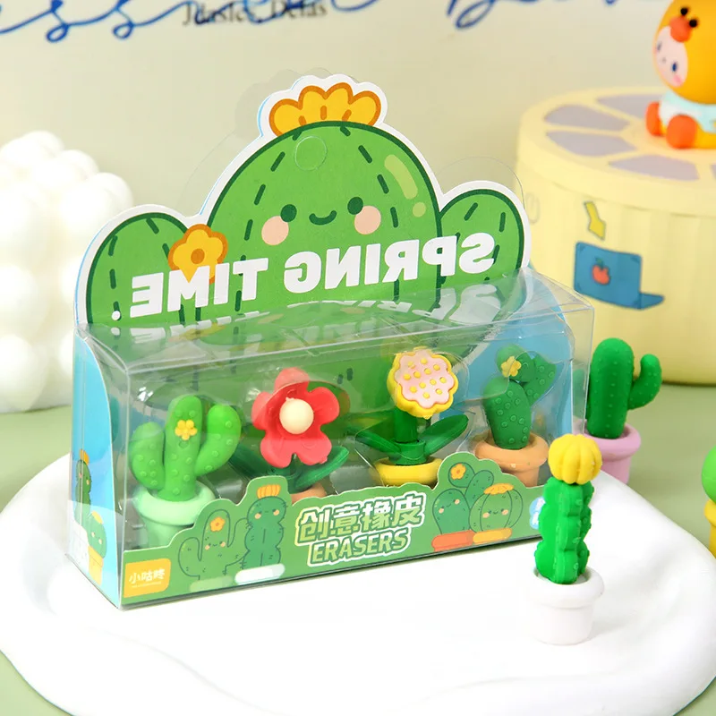 Милый ластик в горшке для детей школьный офис маленькая девочка рекламная реклама