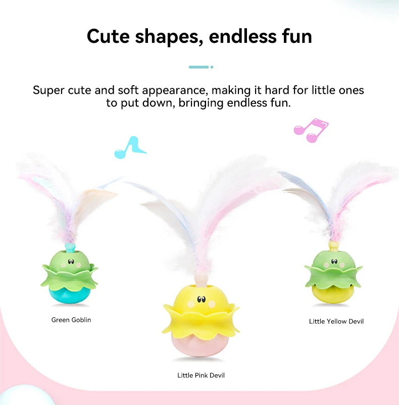 New Cat-tickling Machine Rotating Self - High Fun Cat Stick Little Monster Electric Sound Rotating Feather Pet Toy supplier