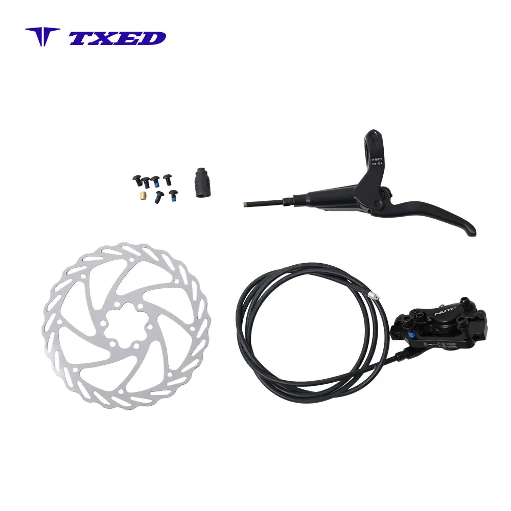 Bicycle Mountain Bike Rear Hydraulic Disc Brake Aluminum Caliper 160mm Steel Rotor Right Hand Durable & Easy Installation