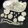 Catena di perle bianche bouquet-bone-14 pezzi con fibbia senza scarpe