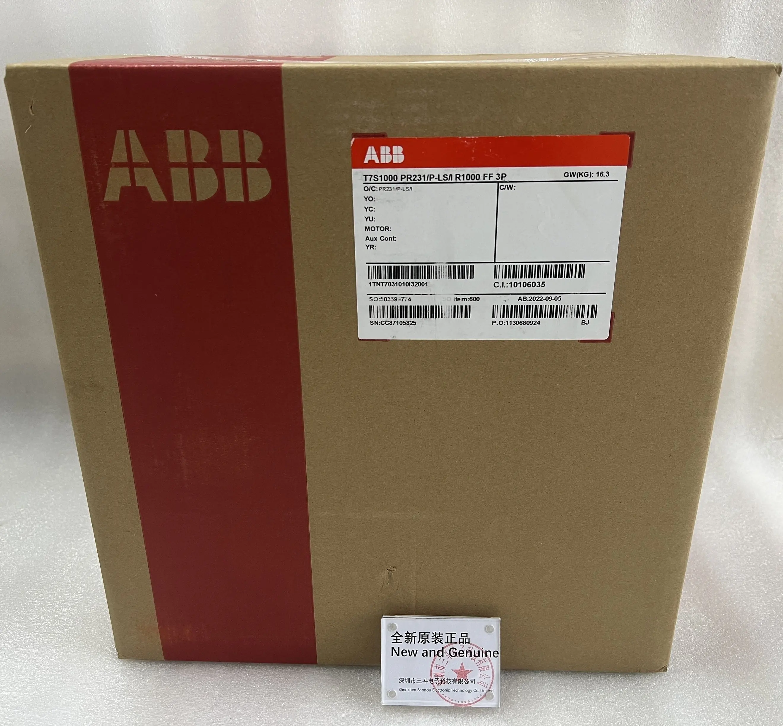 ABB Circuit Breaker T7S1000 PR231/P-LS/I R1000 FF 3P