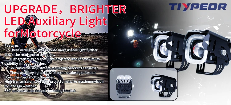 low beam fog lamp 12v mini lens headlight driving light for motocross dirt bike-2