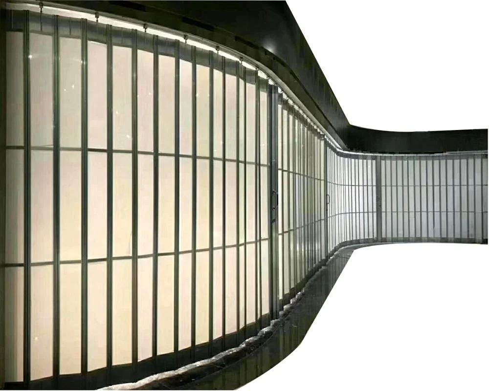 Solid Transparent Panel Polycarbonate Manual Sliding Interior Folding Door