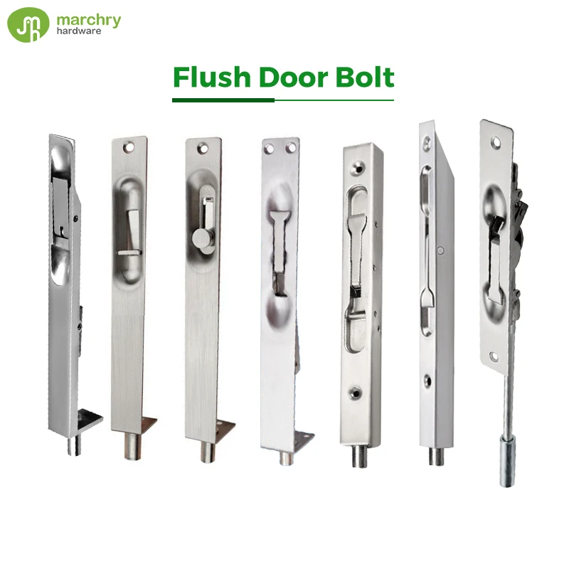 Different Types Security Door Bolt Latch Customized Size Stainless Steel Lever Action Flush Bolt for Double Doors