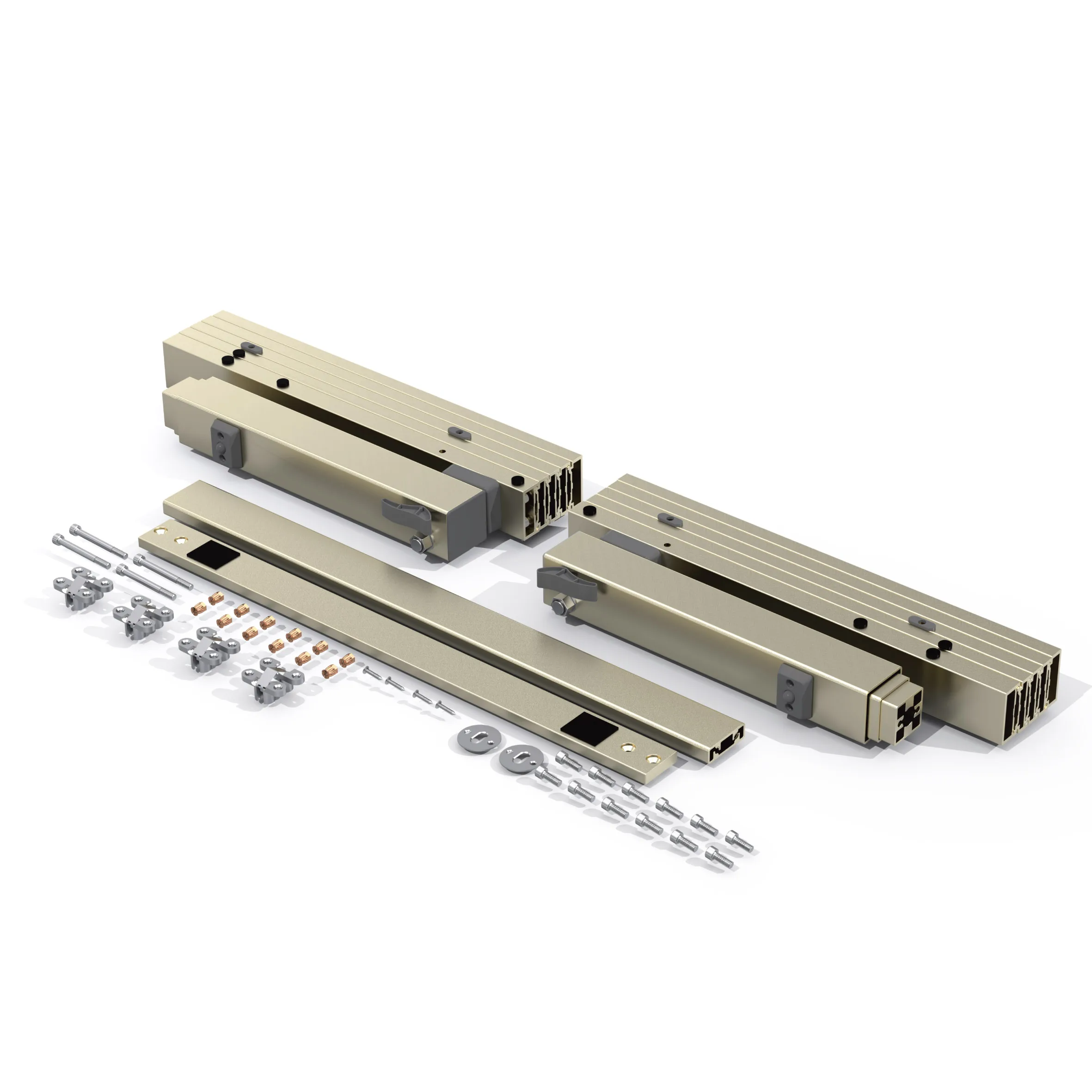 Hidden Pull Extendable Aluminum Alloy Table Multi-Sections Slide-Series A1-440 Kitchen Dining/Furniture Table Rail Mechanism
