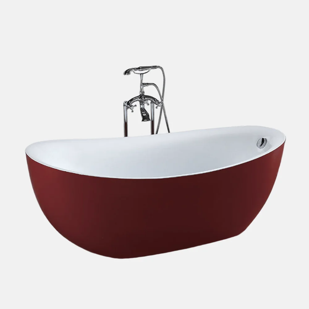 Bathtub Red Marble Stone Ceramic Bathroom Supplier Bathtub Manufacturer CPUC Skirted Adult Freestanding Acrylic Bathtub