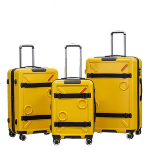 custom logo Three-Piece Neoprene Suitcase 24-Inch Trolley Universal Wheels Anti-Theft Cut-Resistant Durable Large Capacity