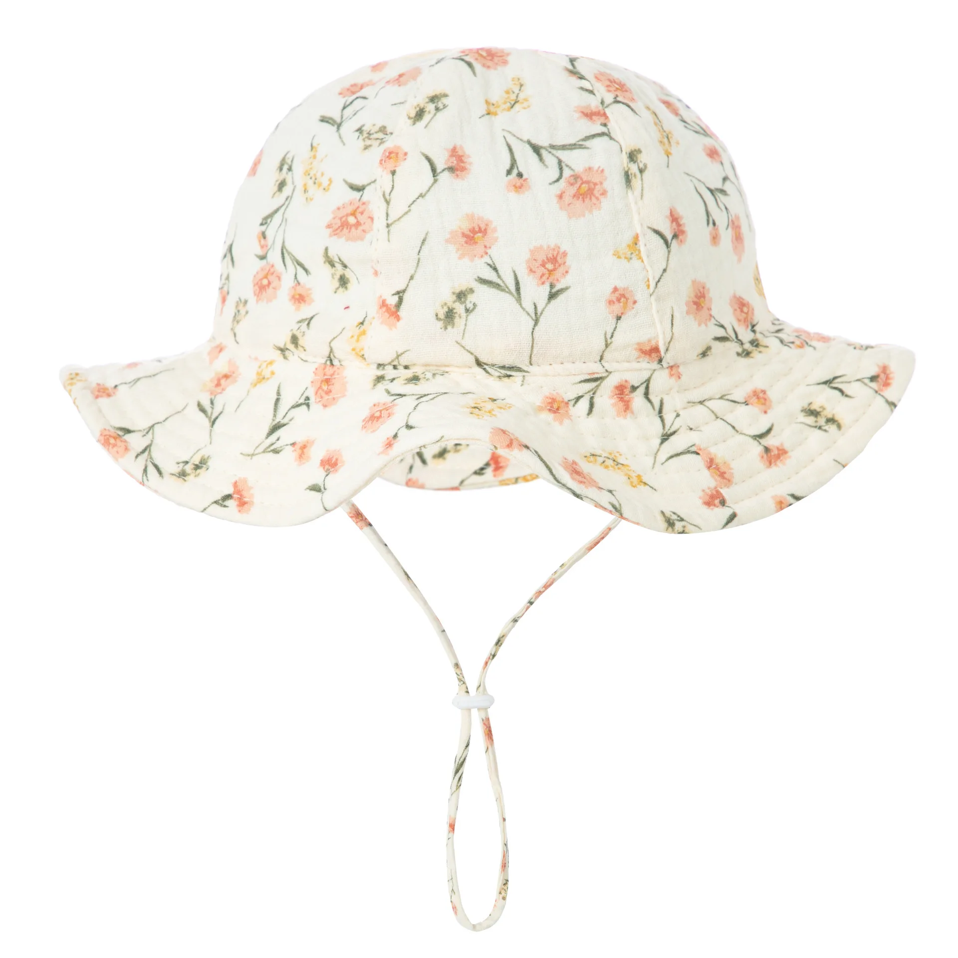 Cotton Bucket Hat with Embroidery, Foldable, SPF 15 Sun Protection 2023 Summer Baby Sun Hats - UV Protection for Kids main image 2