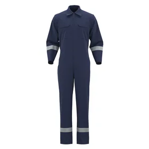 Foreign Trade Spring Autumn Work Coverall Reflective Strips Wear-Resistant Breathable Polyester CE Certified Unisex Factory
