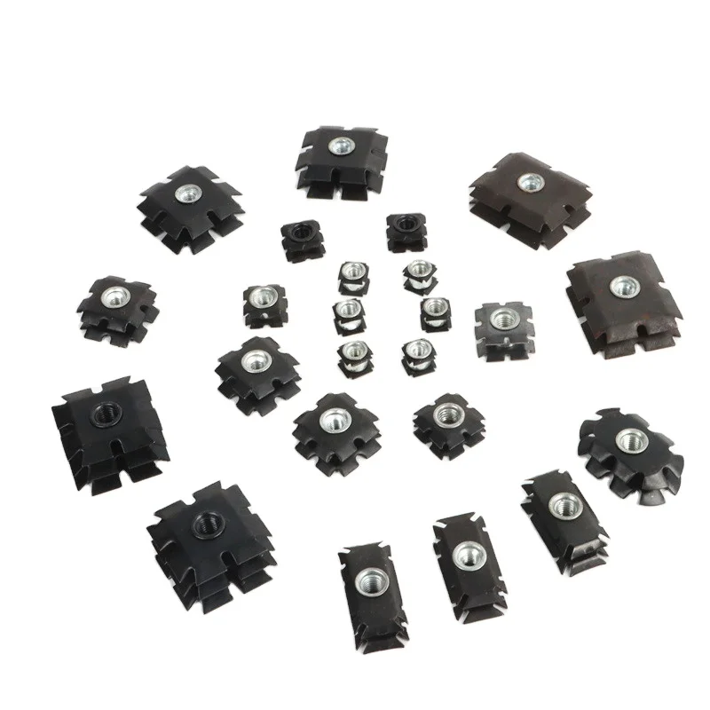 Factory Direct M4 M6 M8 Pipe Connector Square Threaded Inserts Nut for Round Square Steel Tubes End Star Nut