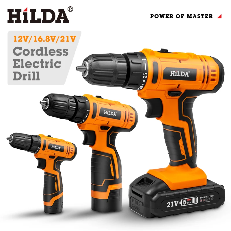 Hilda 12v Electric Drill With Lithium Battery Rechargeable 12v Two