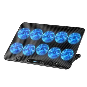 15-Speed Laptop Radiator with RGB LCD Display E-Sports Game Book Cooling Base Plastic Computer Bracket Speed Control Fan RGB