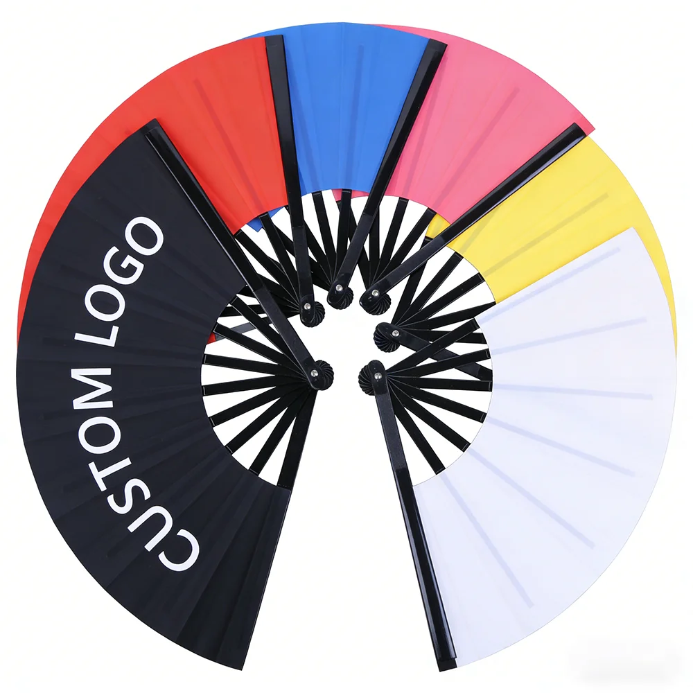 Custom logo Clack Folding Hand Fan Large Folding Bamboo Hand Fan Blank Clacking Sublimation Fan 13 Inch