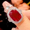 open size Red corundum ring
