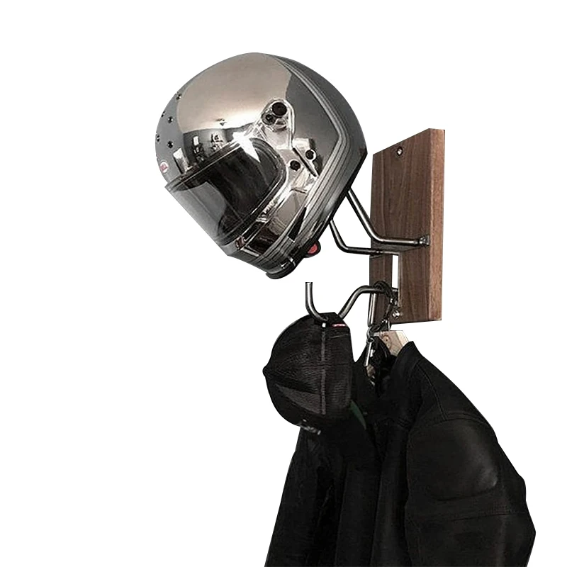 Motorcycle Helmet Wall Mount Jacket Holder Stylish Storage