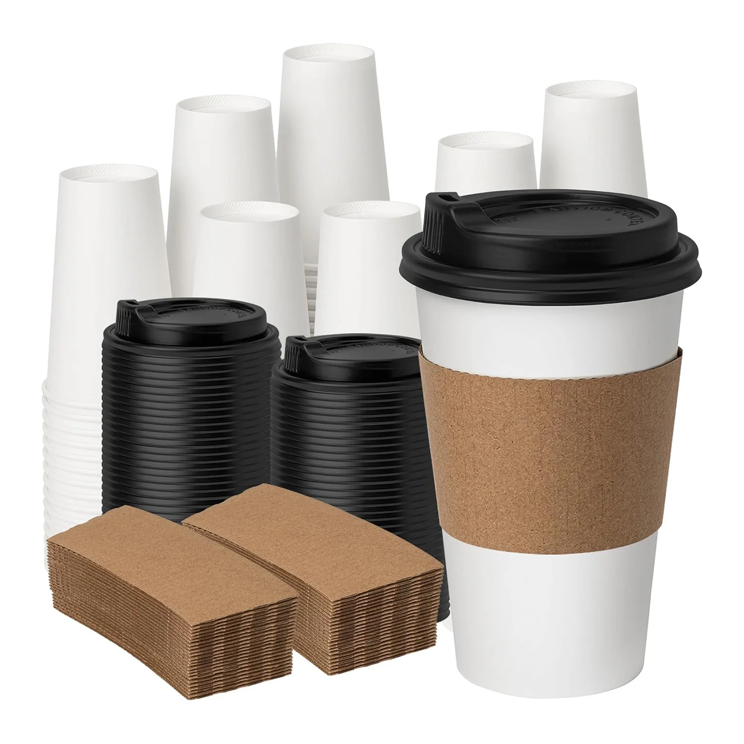 Customizable Beverage Cup Sleeve Disposable Kraft Cardboard Insulated Coffee Sleeve With Custom Print