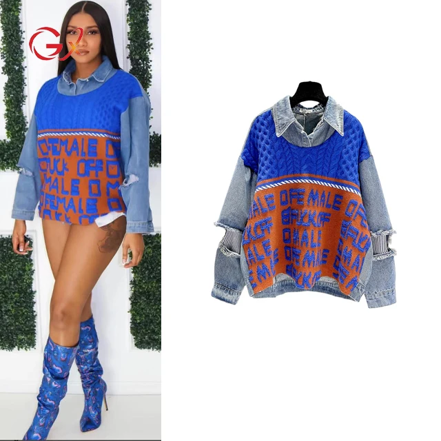 GX6834-ropa de calle para mujer, suéter de punto informal a la