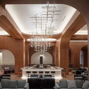 ECOJAS Luxury Glass Chandelier for Hotel Lobby Super Market Wedding Hotel New Design Large Pendent Light