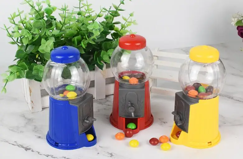 Торговый автомат для конфет, игрушка с круглыми маленькими конфетами, мини диспенсер для жевательных шариков, игрушка, сладкие конфеты для детей