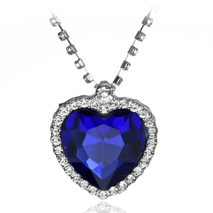 blue heart diamond necklace