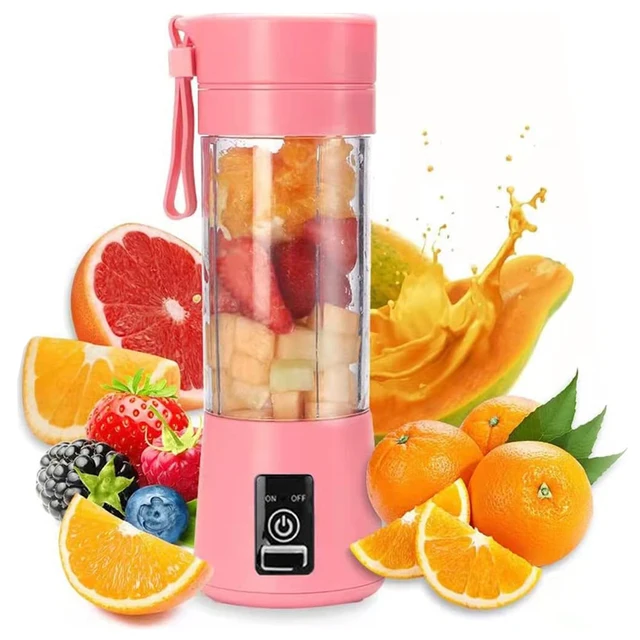 380ml Personal Portable Electric Fruit Juicer Professional Mini Blender with Rechargeable USB Home Use Made Durable Plastic
