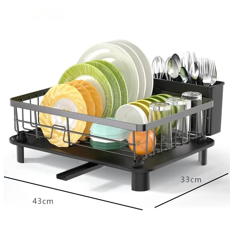 Drying Rack Steel Wire Mesh Expandable Steel Dish Storage Rack Dish Drainer Kitchen Dish Drying Rack