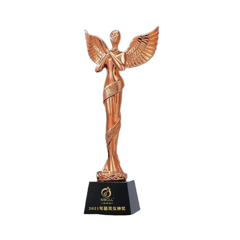 New Arrivals Gold Silver Bronze Resin Angel Event Crystal Award Wholesale High Quality Handmade Customized Metal Trophy