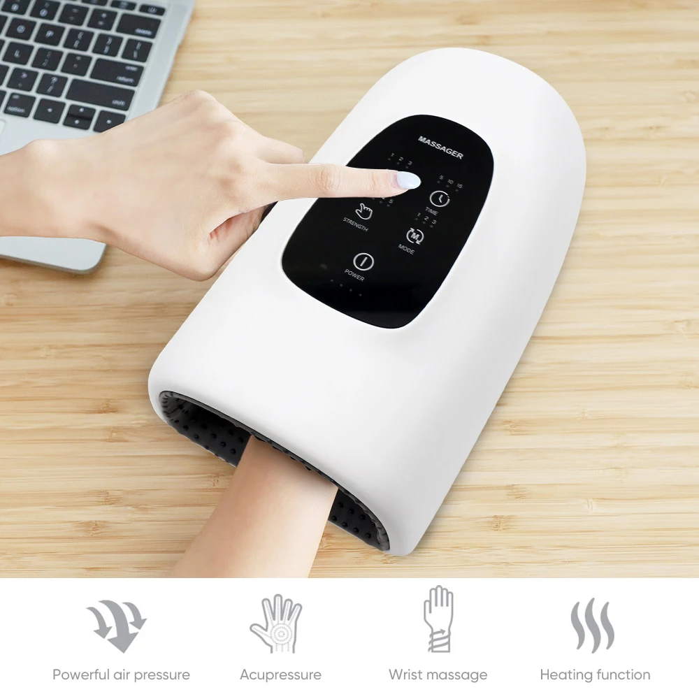 Palm Hand Massage With Heat Vibration for Hand Spa Massager Finger Wrist