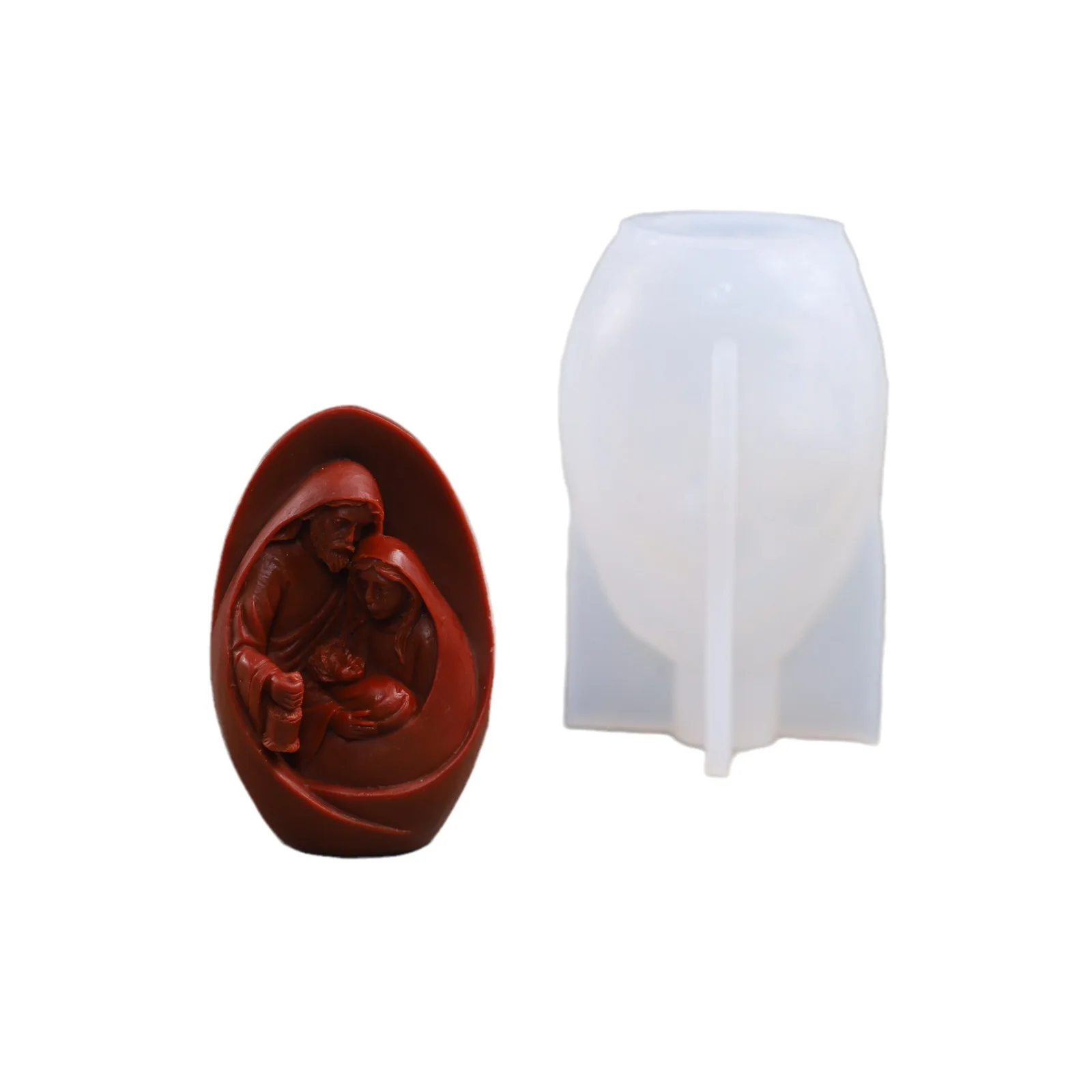 3D Birth of Jesus Silicone Mold for Aromatherapy Candle Home Decoration
