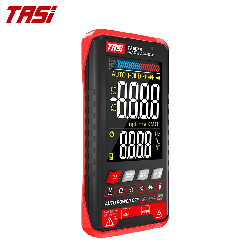 TASI TA804B 5999 Counts Multimeter Digital AC DC 600V Color LCD Screen Professional Smart Multimeters, Digital Multimeters