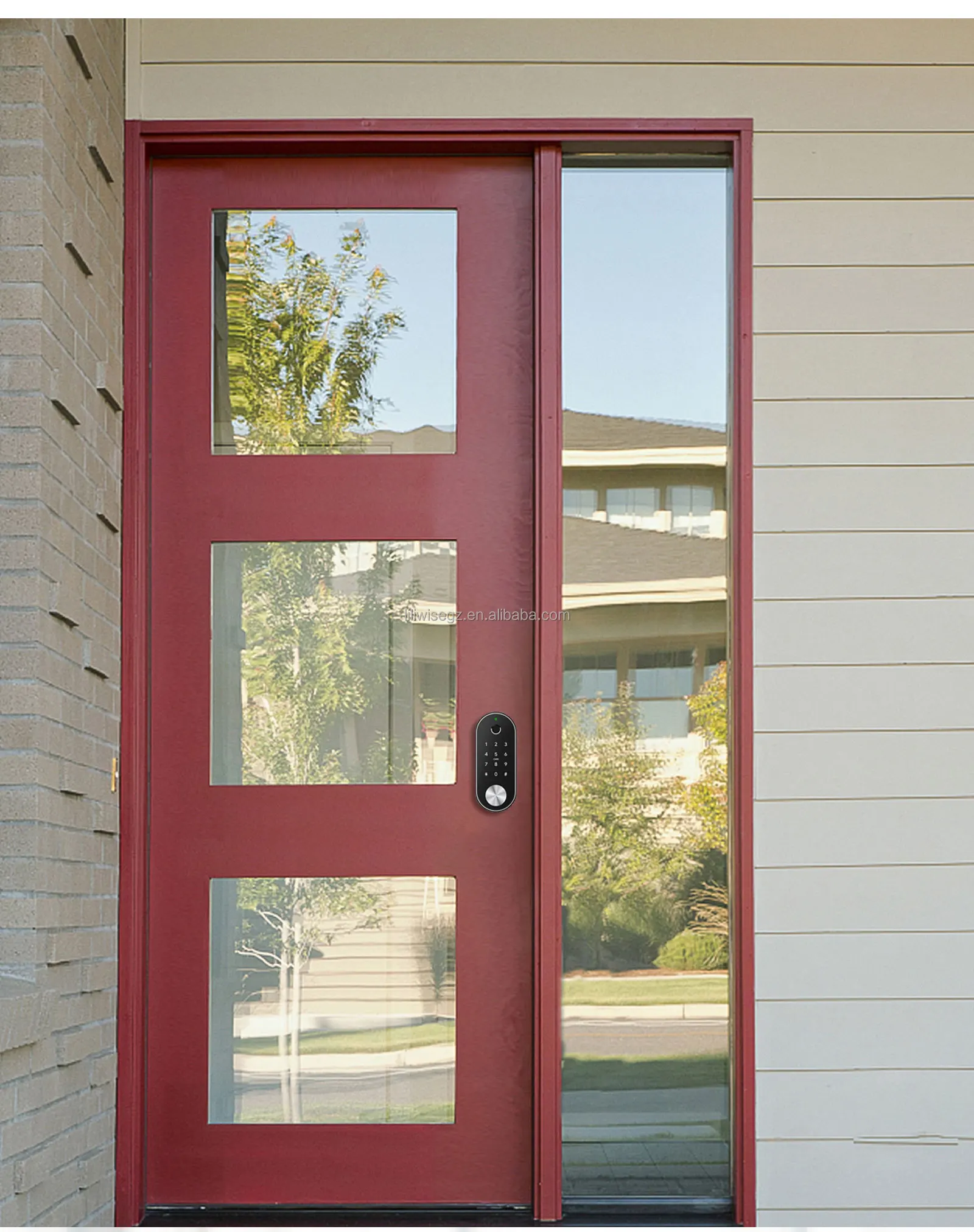 Liliwise Smart Door Lock with 6V Battery 35~55mm Door Thickness and 200 Fingerprint Capacity Auto Deadbolt Electronic Door Lock 10