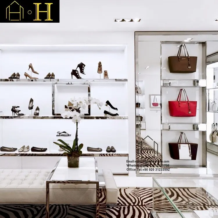 ユニークなスタイルの靴ディスプレイ壁棚革靴ディスプレイラック靴