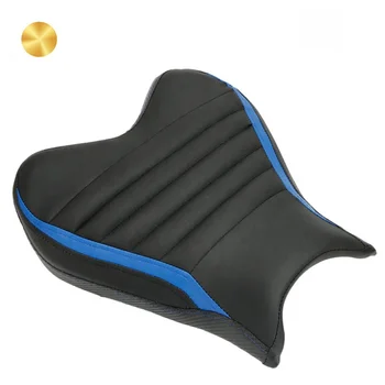 Driver & Rear Passenger Seat Fit For Y-amaha YZFR7 YZF-R7 YZF R7 2021 2022 2023 2024 Blue Strip Motorcycle Leather Seat Cushion