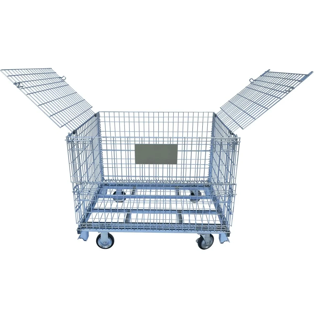 Industrial Cargo & Storage Equipment Stackable Welded Steel Metal Wire Mesh Pallet Cage Containers Wheels for Material Handling