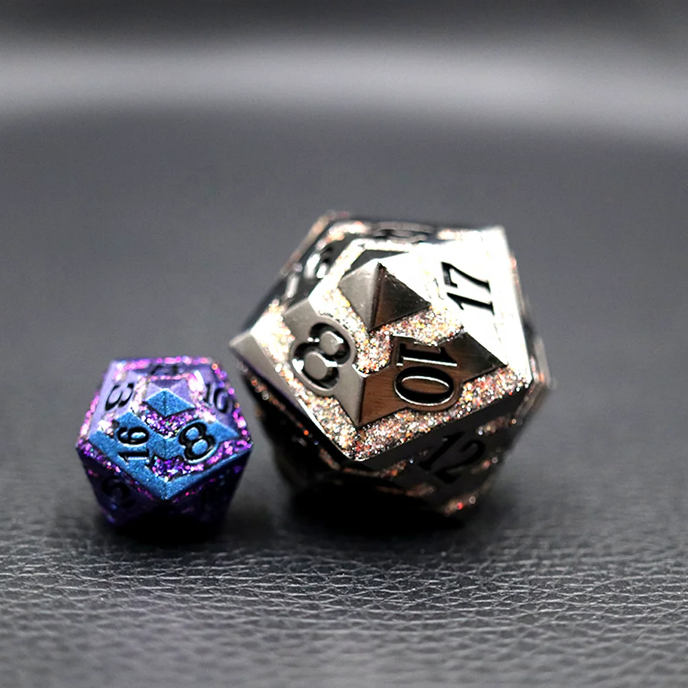 D20 Olannach Meatail 33mm Meáchain Uathúil le Barraí de Zinnc Cruthanna Olannacha le Dathanna Éagsúla