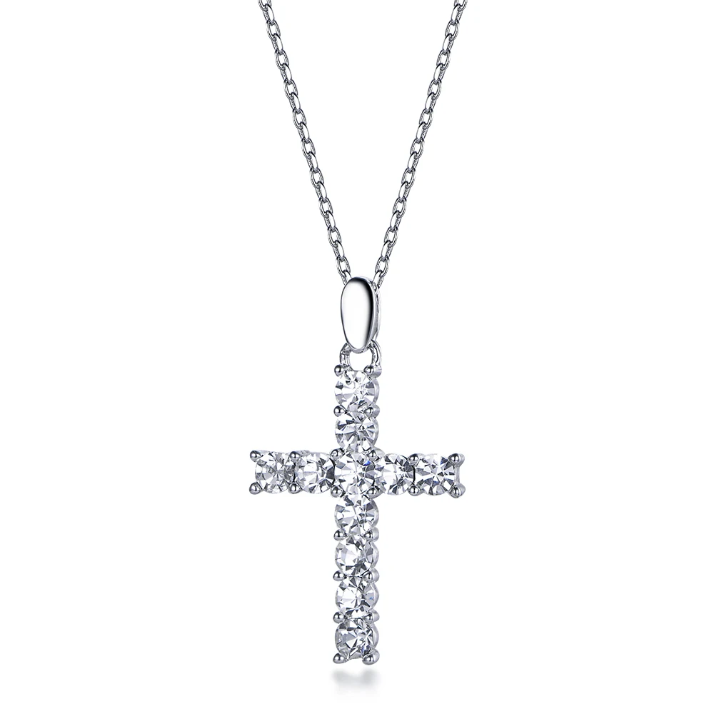 Trendy Popular Jewelry 925 Sterling Silver Necklace Cross Pendant Necklace For Women