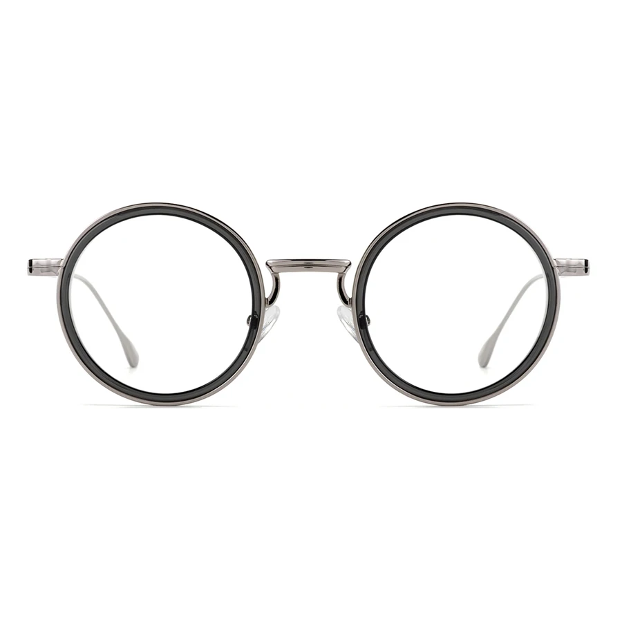 Lot De 3 Lunettes Rondes Rétro Sans Correction - Monture Métal Or, Argent, Noir - Verres Transparents - Unisexe