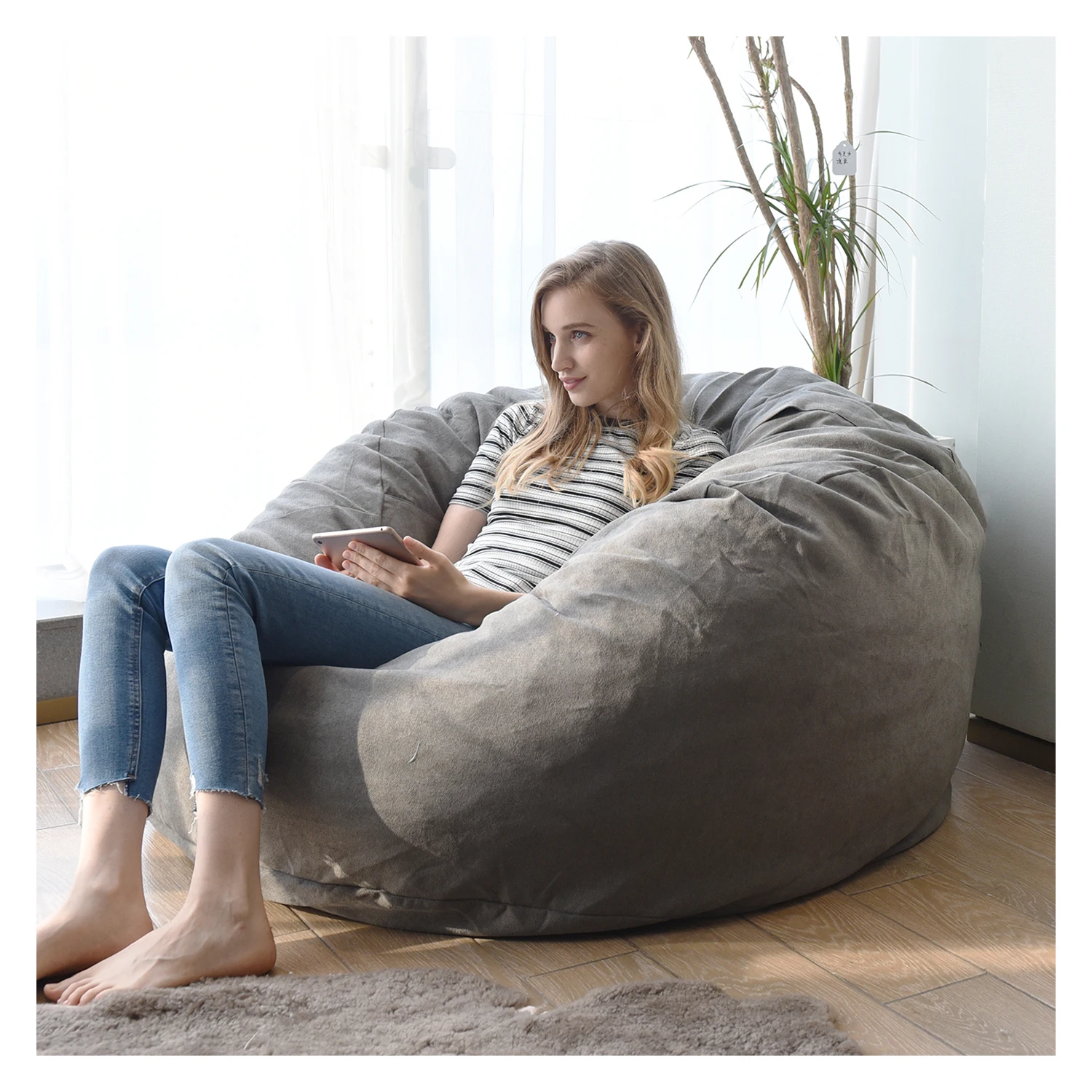 YJ Oversize Beanbag Bed for Adults Giant Puff Chairs