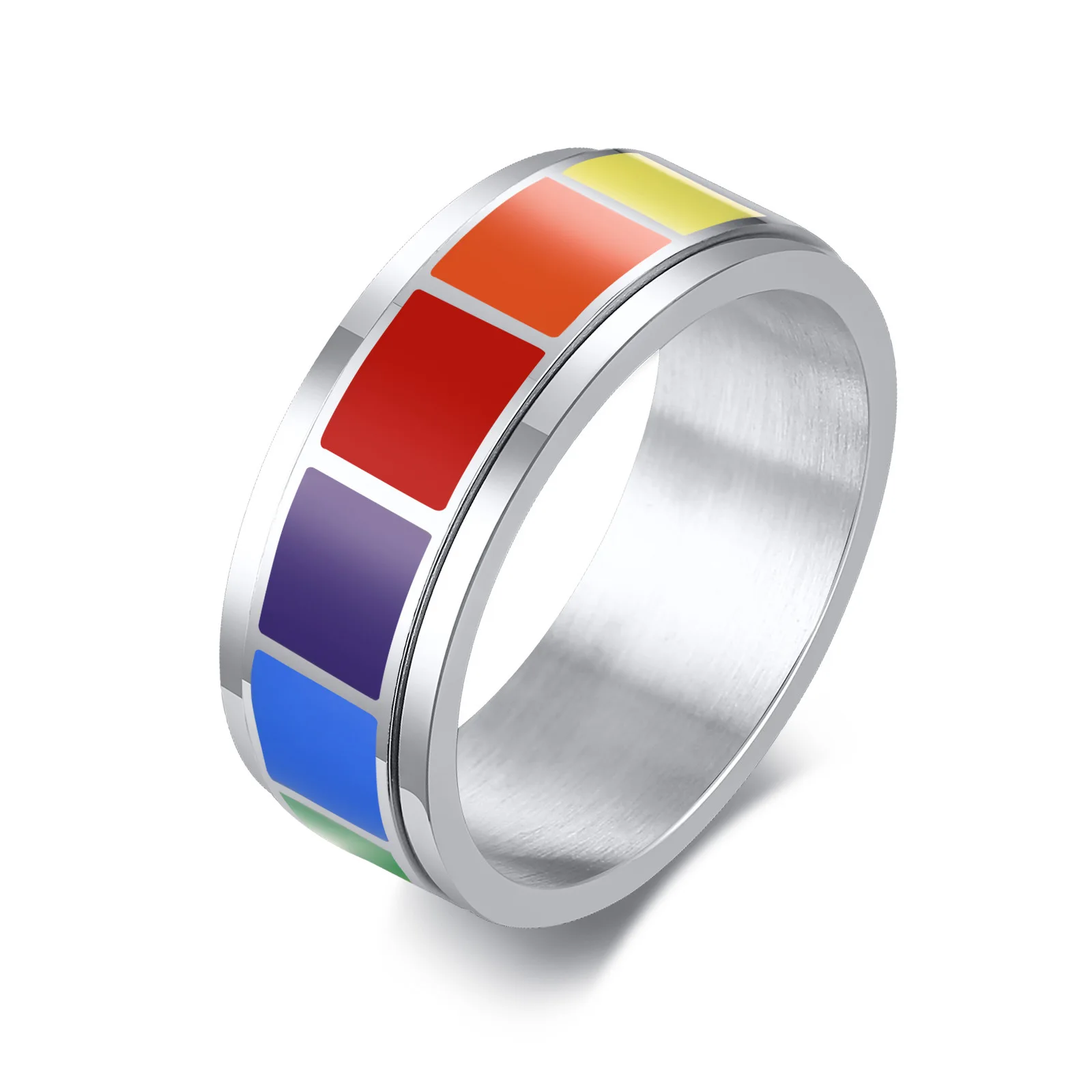 Colorful Rainbow Round Finger Ring Gay 