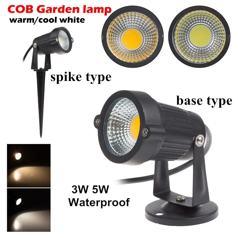 Outdoor LED Lawn Light with Spike Stand Waterproof IP68  Rotating Path COB Spotlight 220V RGB Garden Landscape Tree Spot light